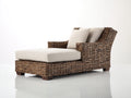 Lettino prendisole - Rattan-Tessuto - 190x88x85 cm - Marrone scuro-Beige - Stile contemporaneo