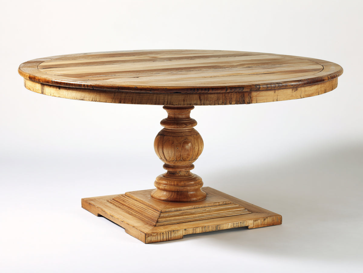 Tavolo da giardino - Legno - 140x140x76 cm - Naturale - Stile rustico classico