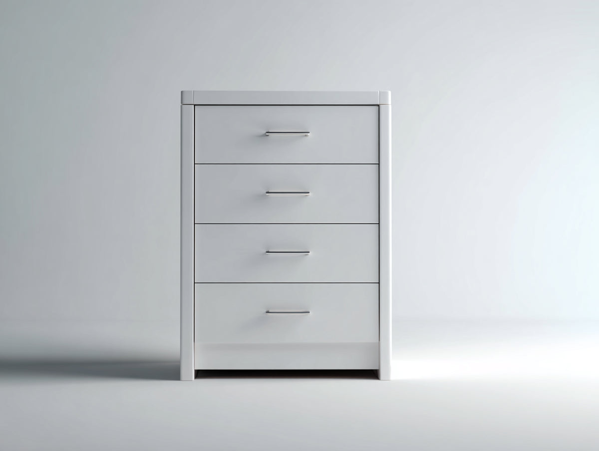 Cassettiera - Legno - 79x43x101 cm - Bianco - Contemporaneo