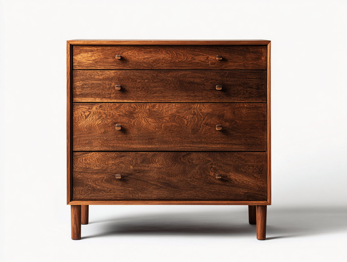 Cassettiera - Legno - 100x45x93 cm - Marrone noce - Moderno rétro