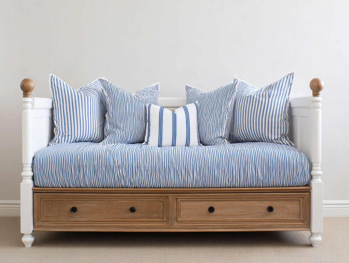 Divano letto - Legno - 207x100x93 cm - Bianco-Marrone - Stile classico con contenitore