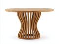 Tavolo da giardino - Legno - 142x142x77 cm - Naturale chiaro - Stile contemporaneo