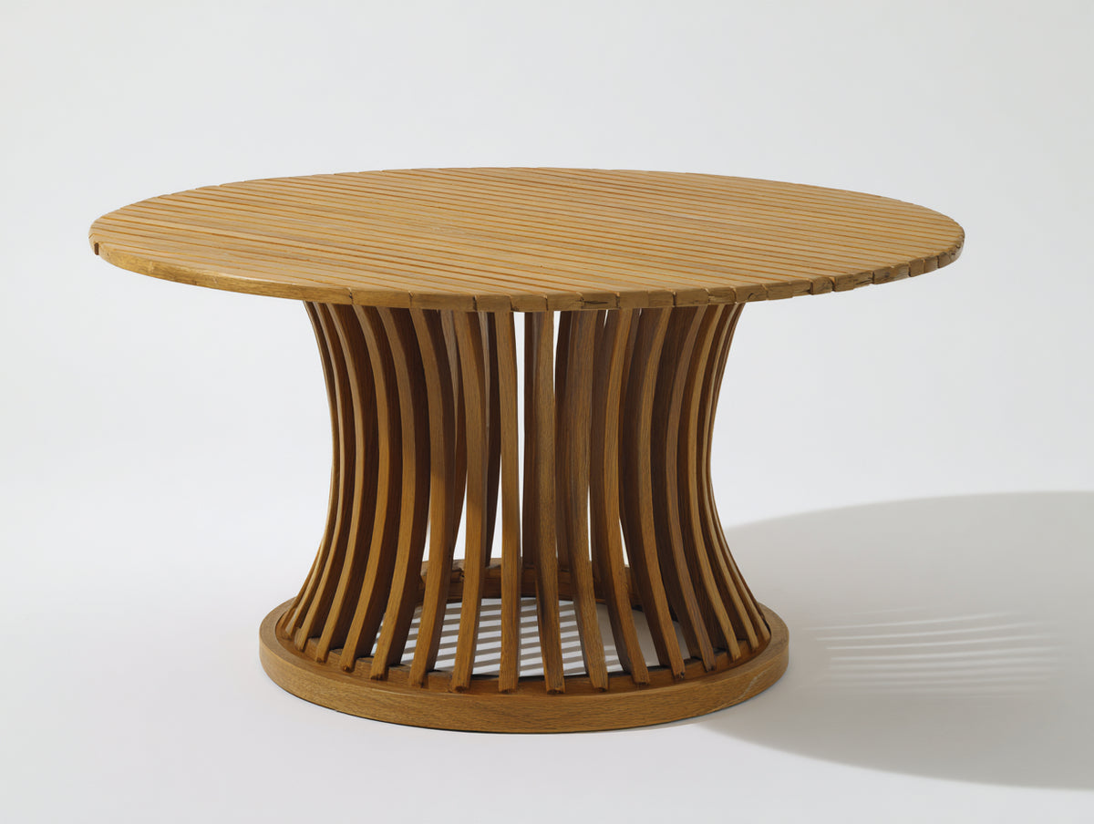 Tavolo da giardino - Legno - 138x138x76 cm - Naturale - Stile organico