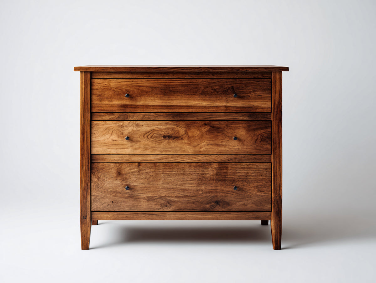 Cassettiera - Legno - 96x46x90 cm - Marrone noce - Rustico moderno
