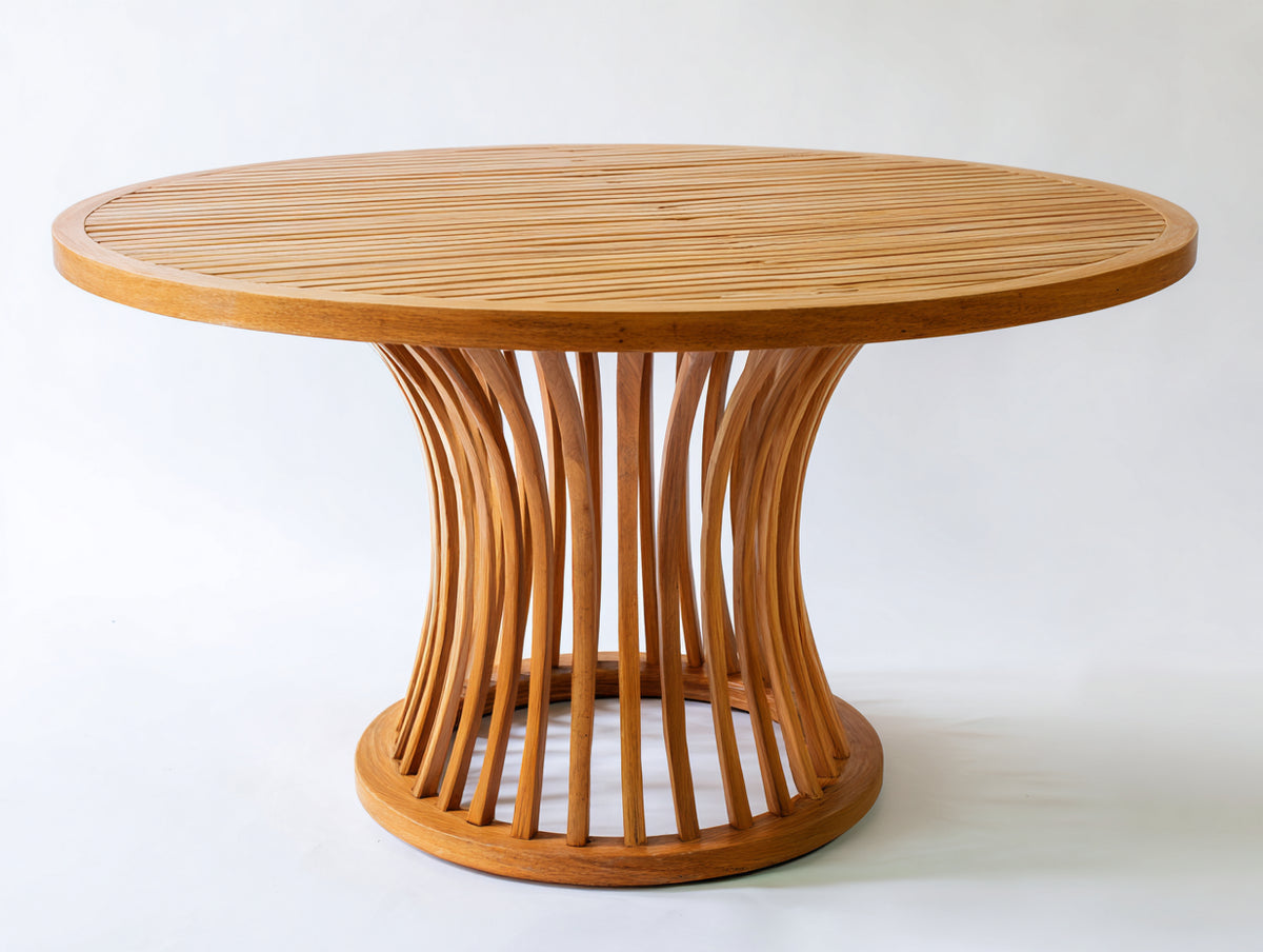 Tavolo da giardino - Legno - 142x142x77 cm - Naturale caldo - Stile contemporaneo
