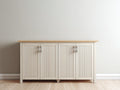 Credenza - Legno - 160x42x82 cm - Avorio chiaro-Legno naturale - Stile scandinavo moderno