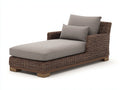 Lettino prendisole - Rattan-Tessuto - 190x88x90 cm - Marrone scuro-Grigio - Stile contemporaneo