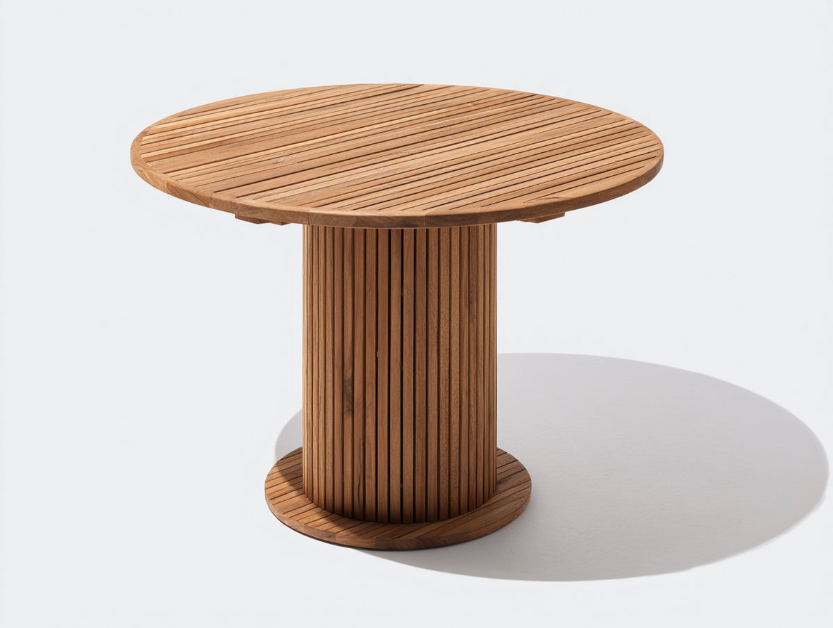 Tavolo da giardino - Legno - 132x132x76 cm - Marrone miele - Stile moderno