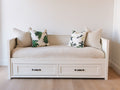 Divano letto - Legno - 203x96x84 cm - Bianco - Stile tradizionale con cassetti contenitore
