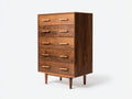 Cassettiera - Legno - 82x44x121 cm - Marrone noce - Mid-century moderno