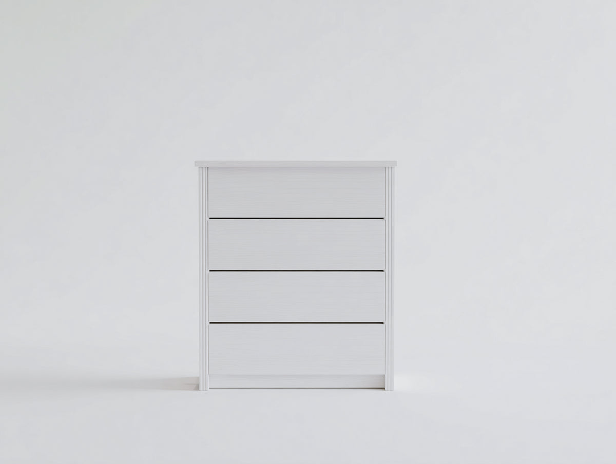 Cassettiera - Legno - 75x42x98 cm - Bianco - Moderno minimalista