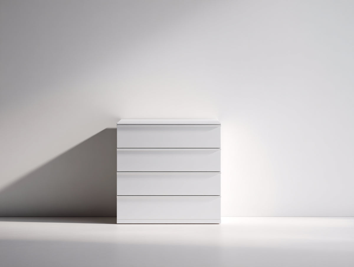 Cassettiera - Legno - 76x43x98 cm - Bianco - Moderno