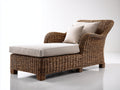 Lettino prendisole - Rattan-Tessuto - 188x84x91 cm - Marrone-Beige - Stile classico