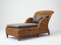 Lettino prendisole - Rattan-Tessuto - 178x82x92 cm - Marrone-Grigio - Stile classico
