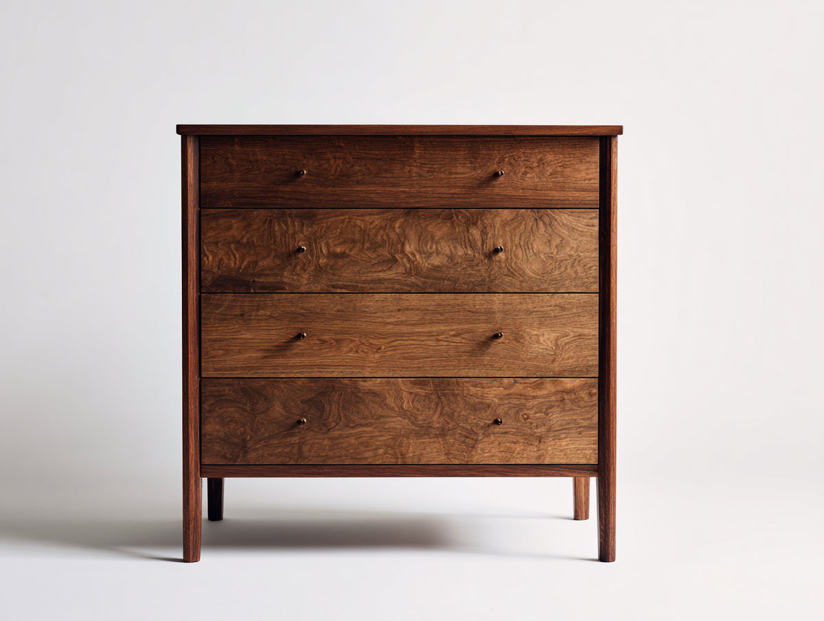 Cassettiera - Legno - 101x47x103 cm - Marrone noce - Moderno rétro