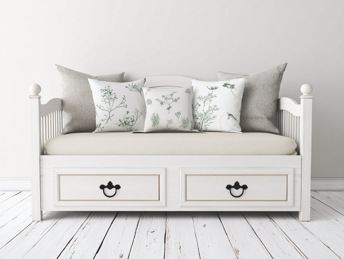 Divano letto - Legno - 205x98x91 cm - Bianco - Stile classico con cassetti contenitore