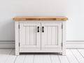 Credenza - Legno - 88x40x82 cm - Bianco-Legno naturale - Stile country moderno