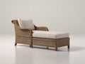 Lettino prendisole - Rattan-Tessuto - 188x82x87 cm - Marrone chiaro-Beige - Stile tradizionale